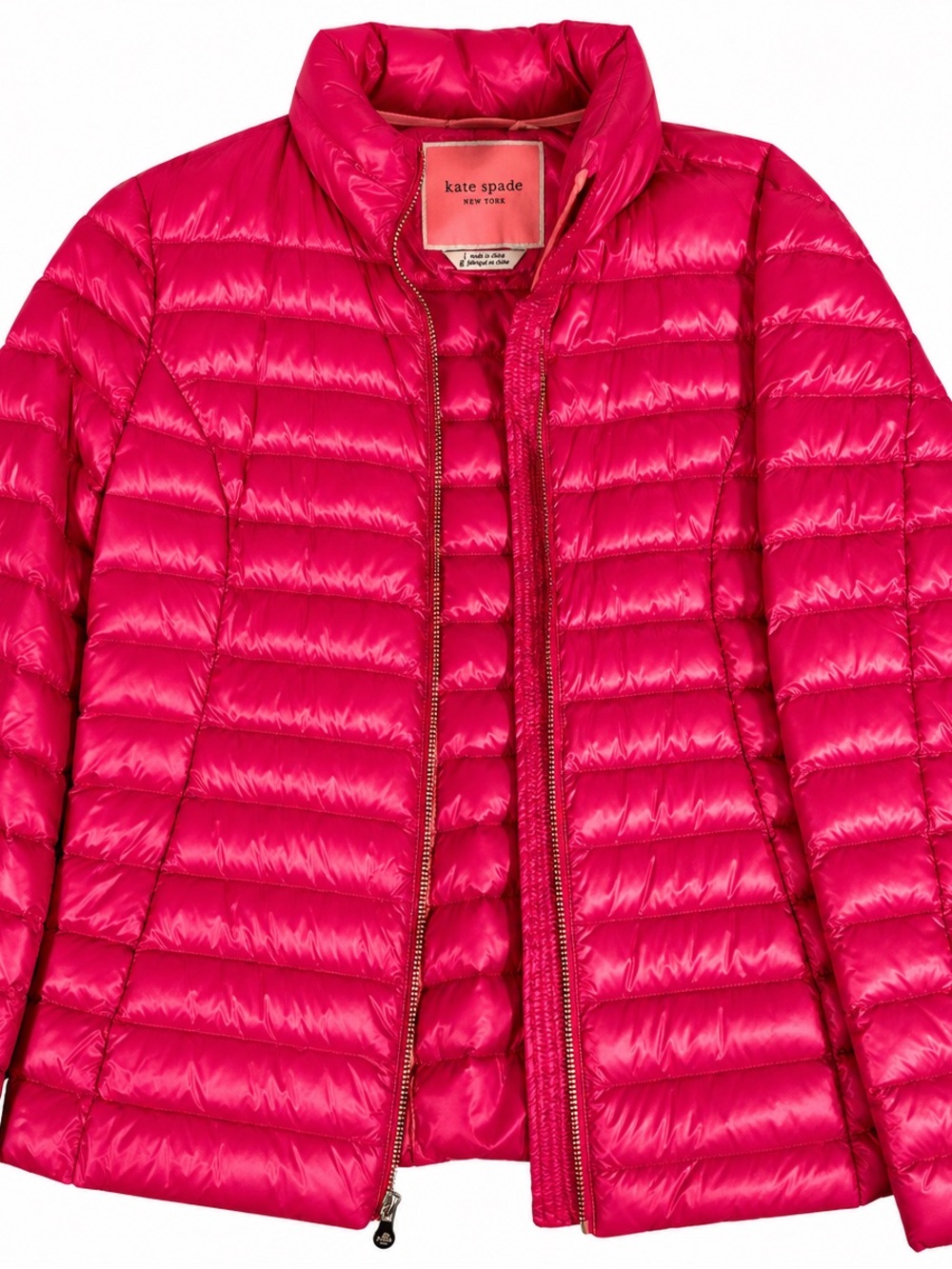 kate spade Hot Pink Lightweight Quilted Packable Puffer